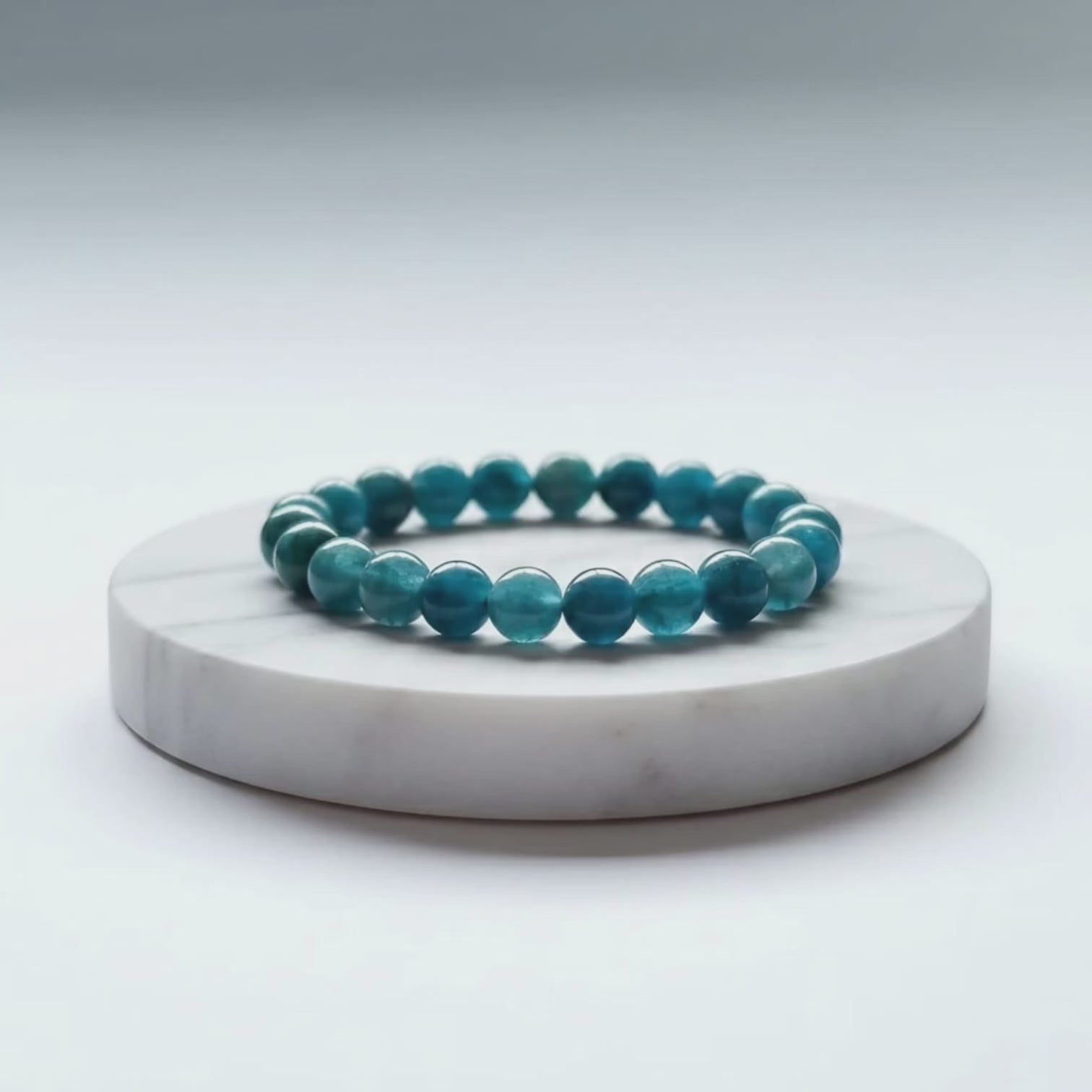 Apatite Natural Stone Bracelet | Certified Blue Healing Crystal Jewelry