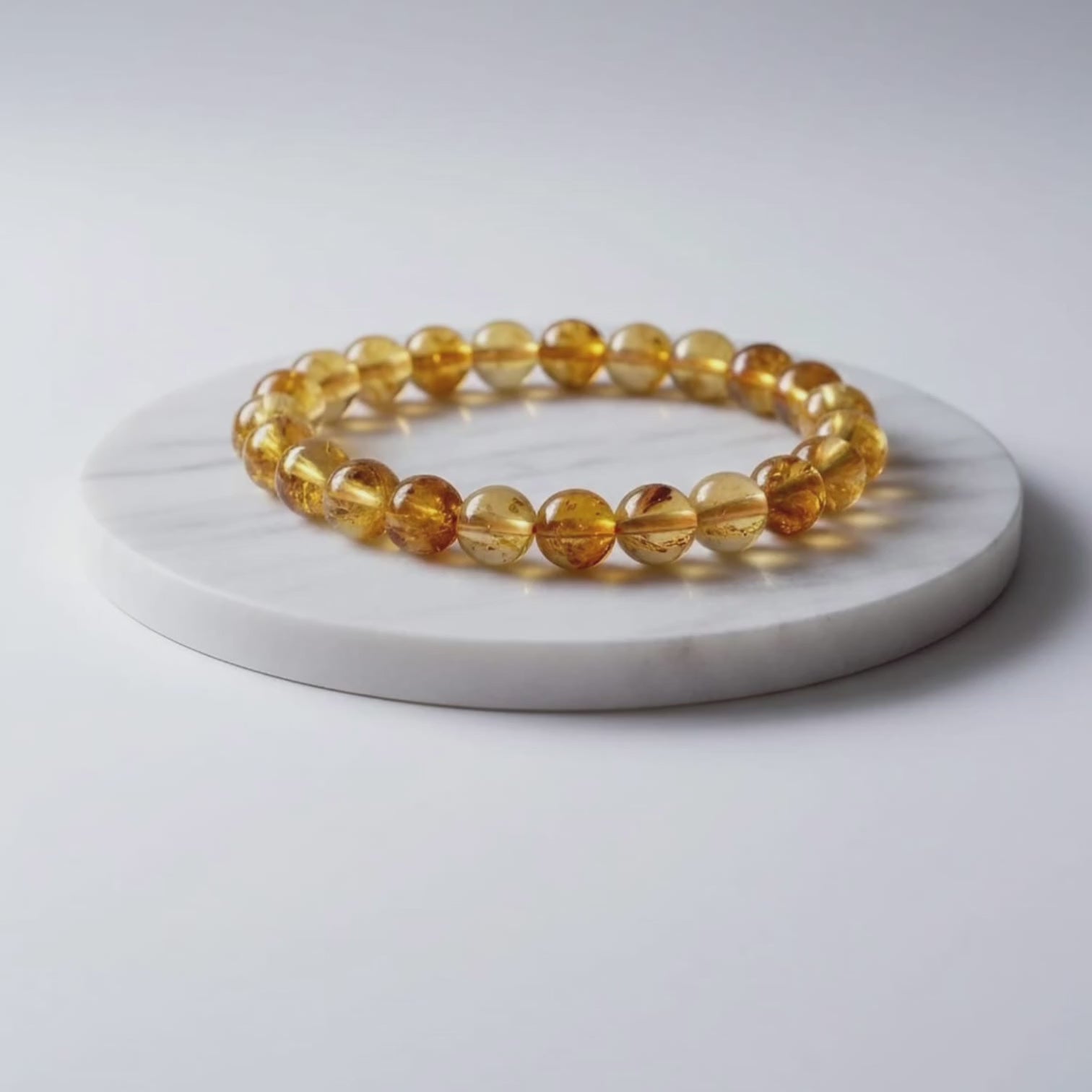 Heated Citrine Natural Stone Bracelet | Certified Energy Crystal Jewelry