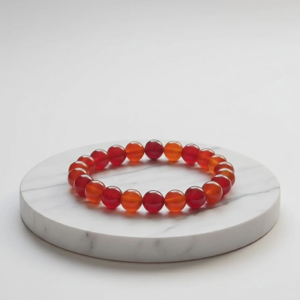 Carnelian Natural Stone Bracelet | Certified Energizing Crystal Jewelry