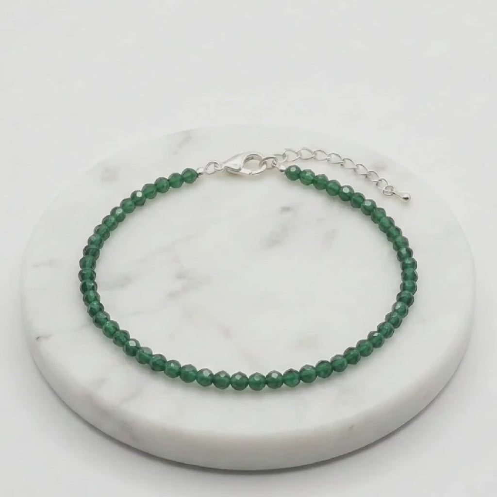 Green Jade Natural Stone Anklet | Certified Healing Crystal Jewelry