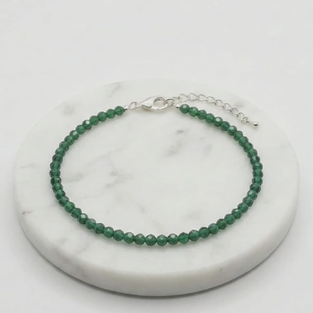 Green Jade Natural Stone Anklet | Certified Healing Crystal Jewelry