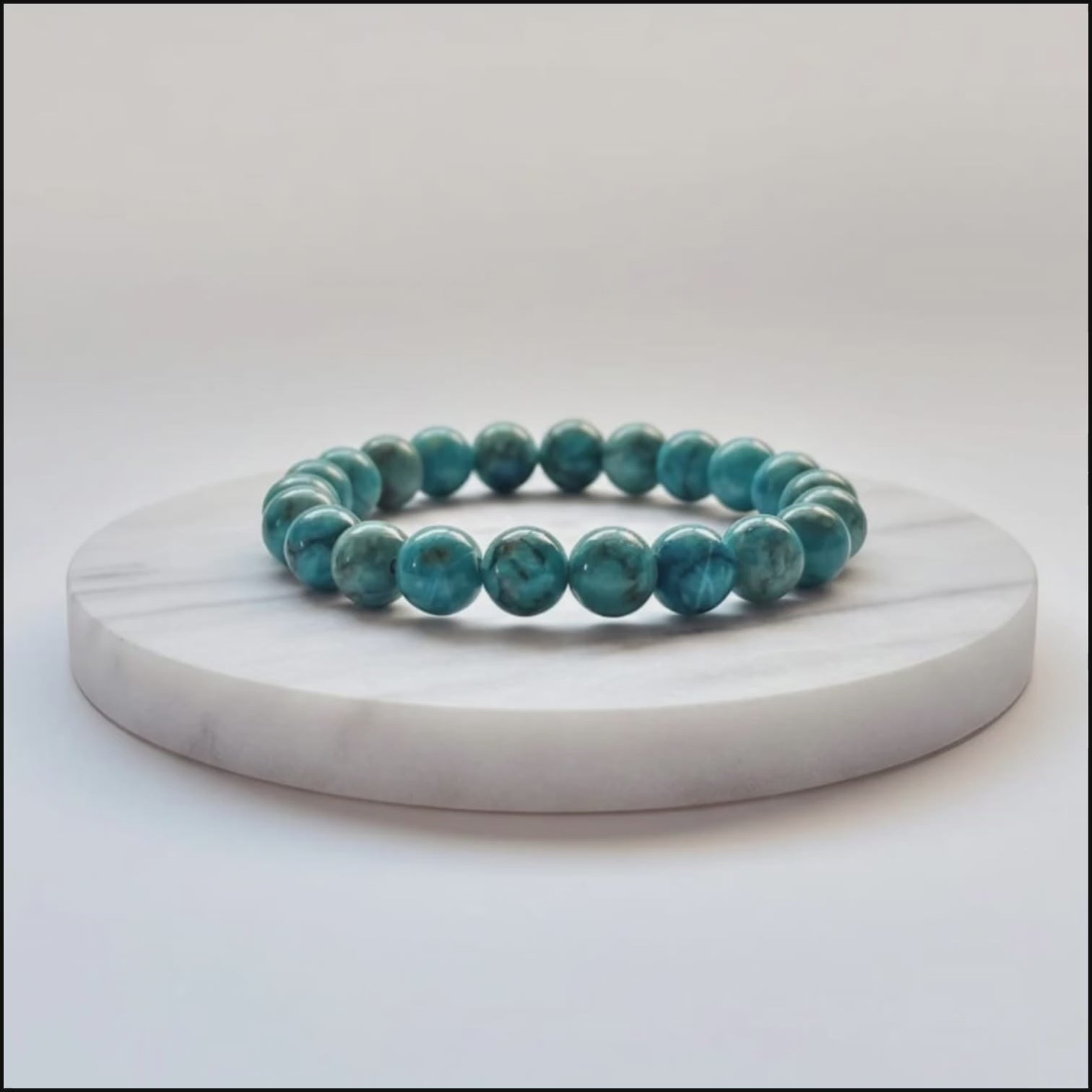 Pulsera de Piedra Natural de Turquesa Africana | Joyería de Cristales Azul-Verde de Sanación Certificada