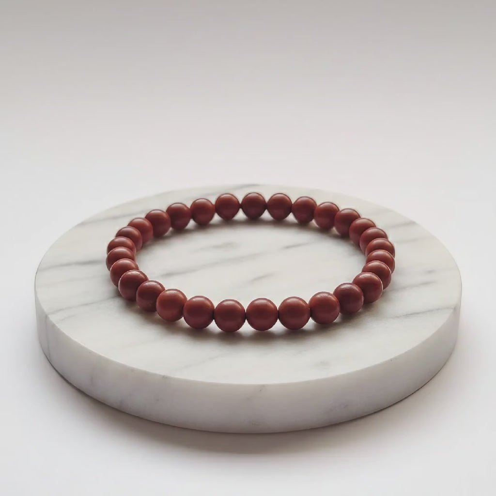 Red Jasper Natural Stone Bracelet | Certified Red Healing Crystal Jewelry
