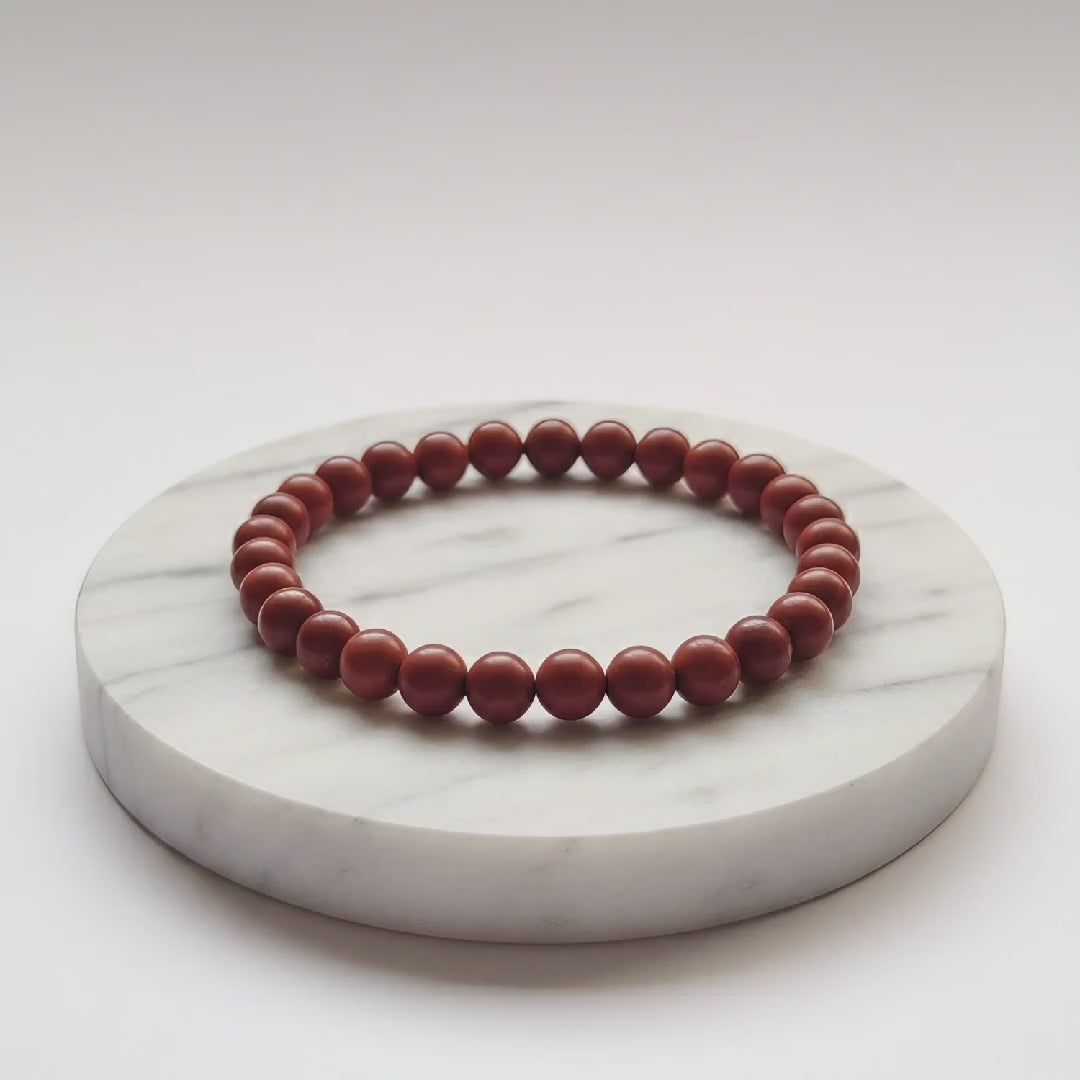 Red Jasper Natural Stone Bracelet | Certified Red Healing Crystal Jewelry