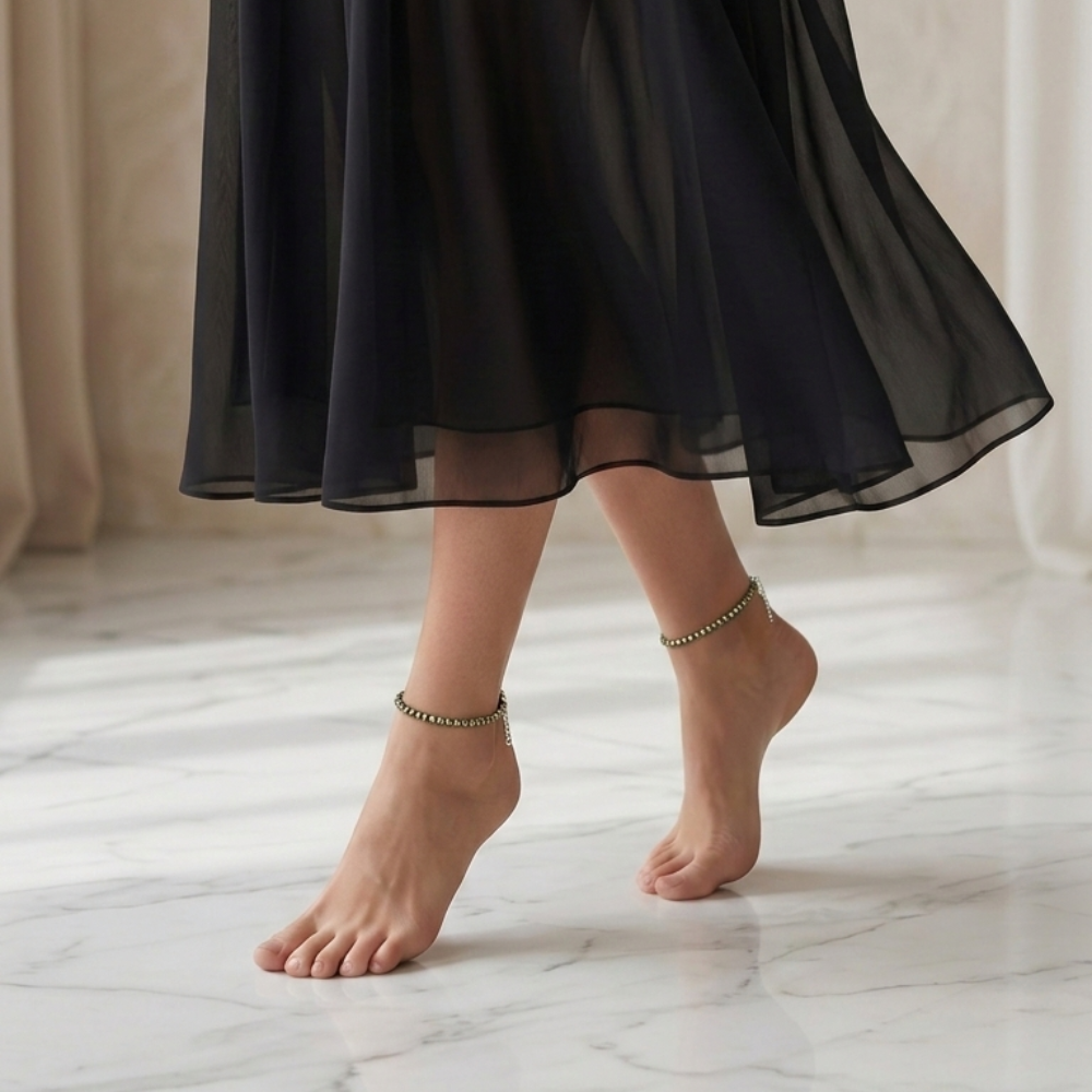 Pyrite Natural Stone Anklet | Certified Healing Crystal Jewelry