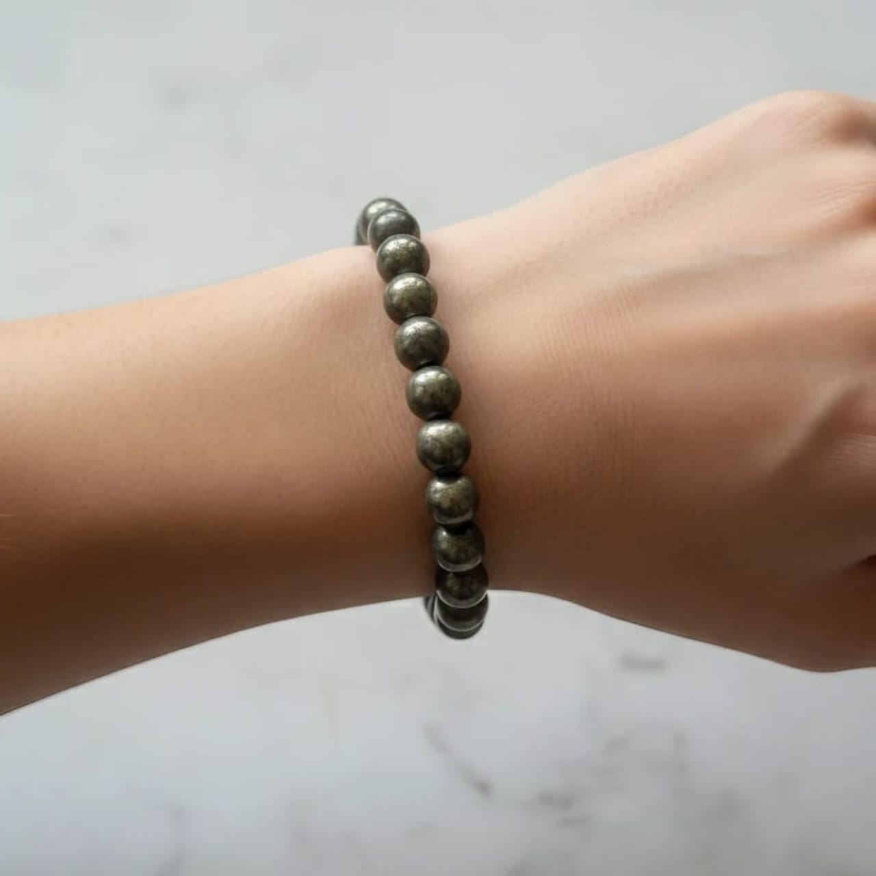 Pyrite Natural Stone Bracelet Certified Golden Healing Crystal Jewelry