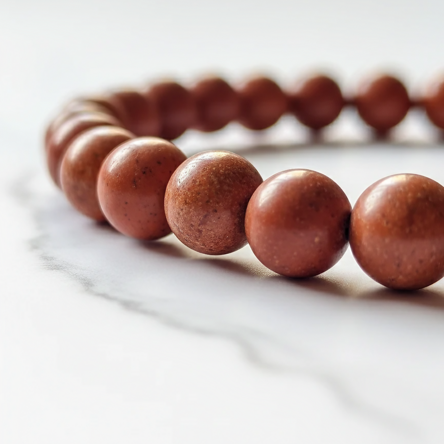 Red Jasper Natural Stone Bracelet | Certified Red Healing Crystal Jewelry