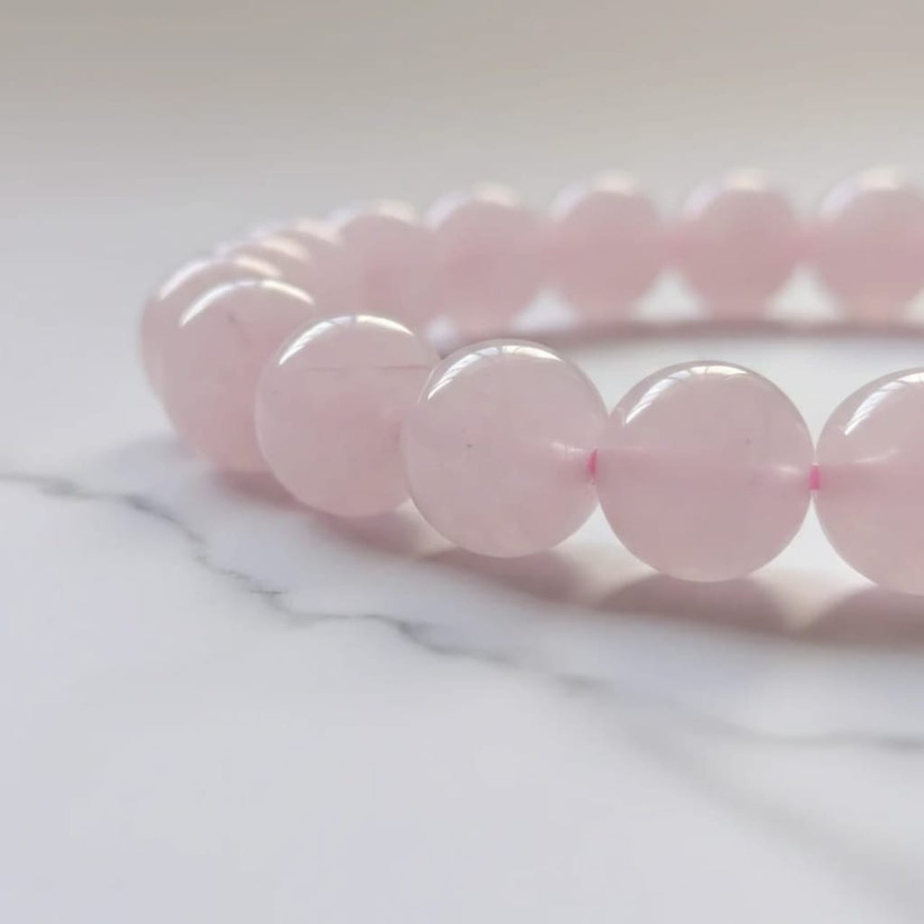Rose Quartz Natural Stone Bracelet Certified Pink Healing Crystal Jewelry