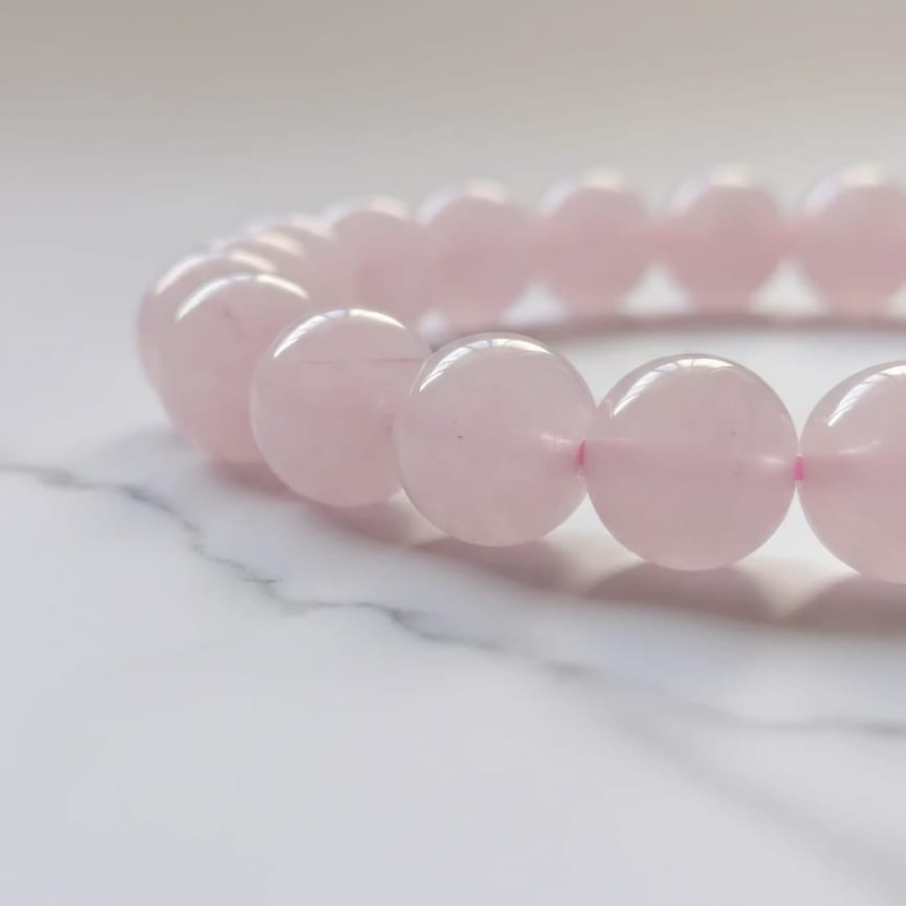 Rose Quartz Natural Stone Bracelet Certified Pink Healing Crystal Jewelry