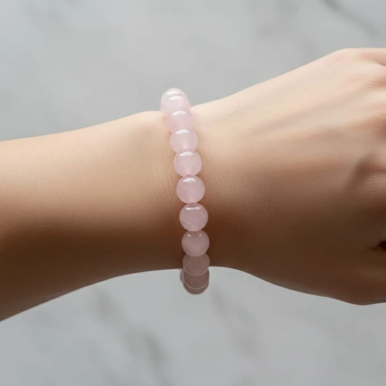 Rose Quartz Natural Stone Bracelet Certified Pink Healing Crystal Jewelry