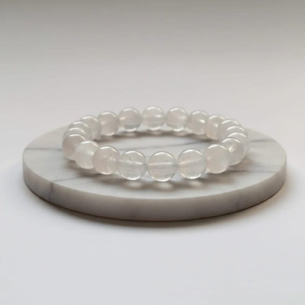 Selenite Natural Stone Bracelet Certified White Healing Crystal Jewelry