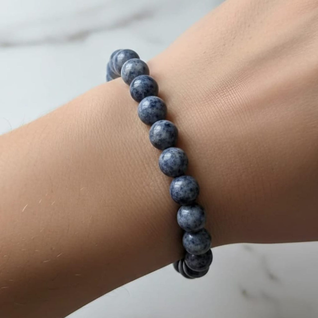 Sodalite Natural Stone Bracelet Certified Blue Healing Crystal Jewelry