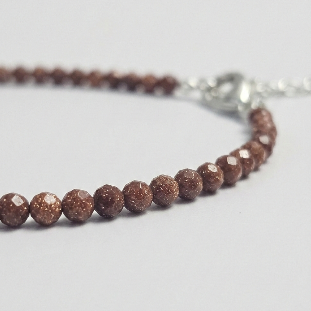 Sunstone Natural Stone Anklet Certified Healing Crystal Jewelry