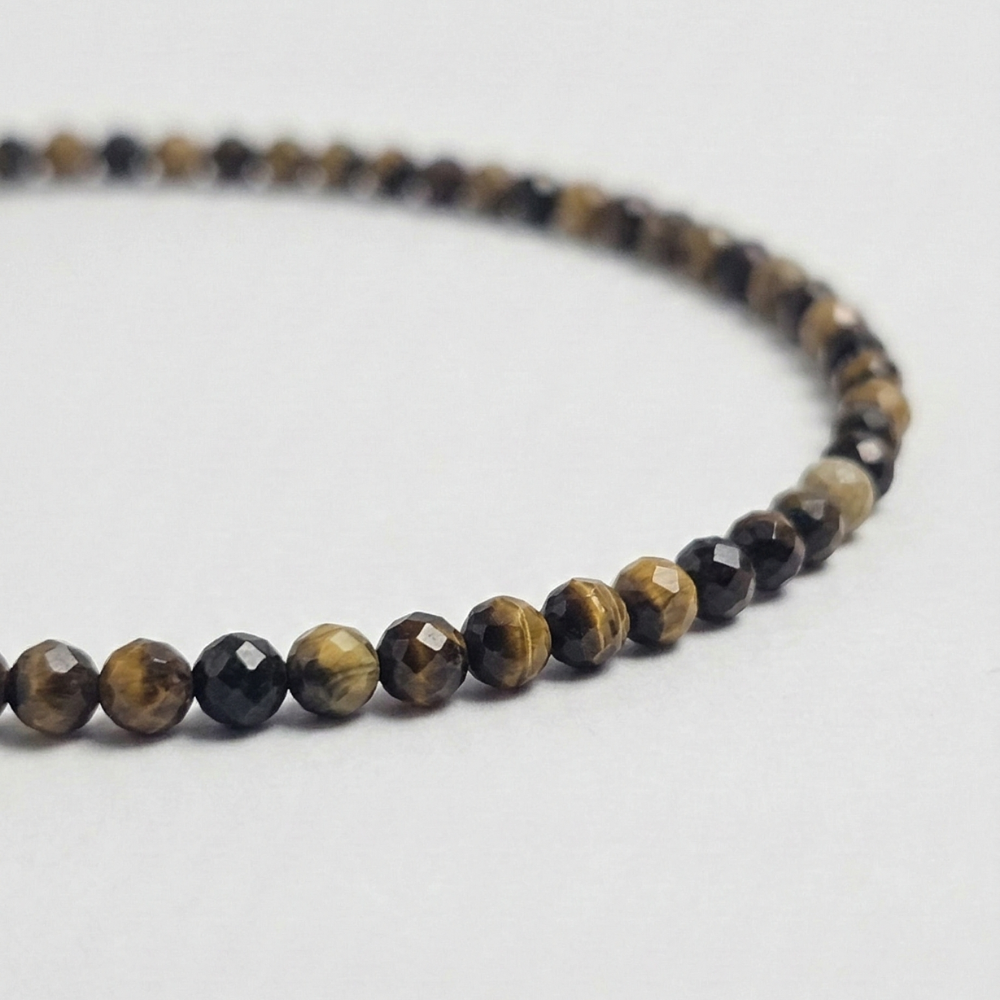 Tiger Eye Natural Stone Anklet Certified Healing Crystal Jewelry