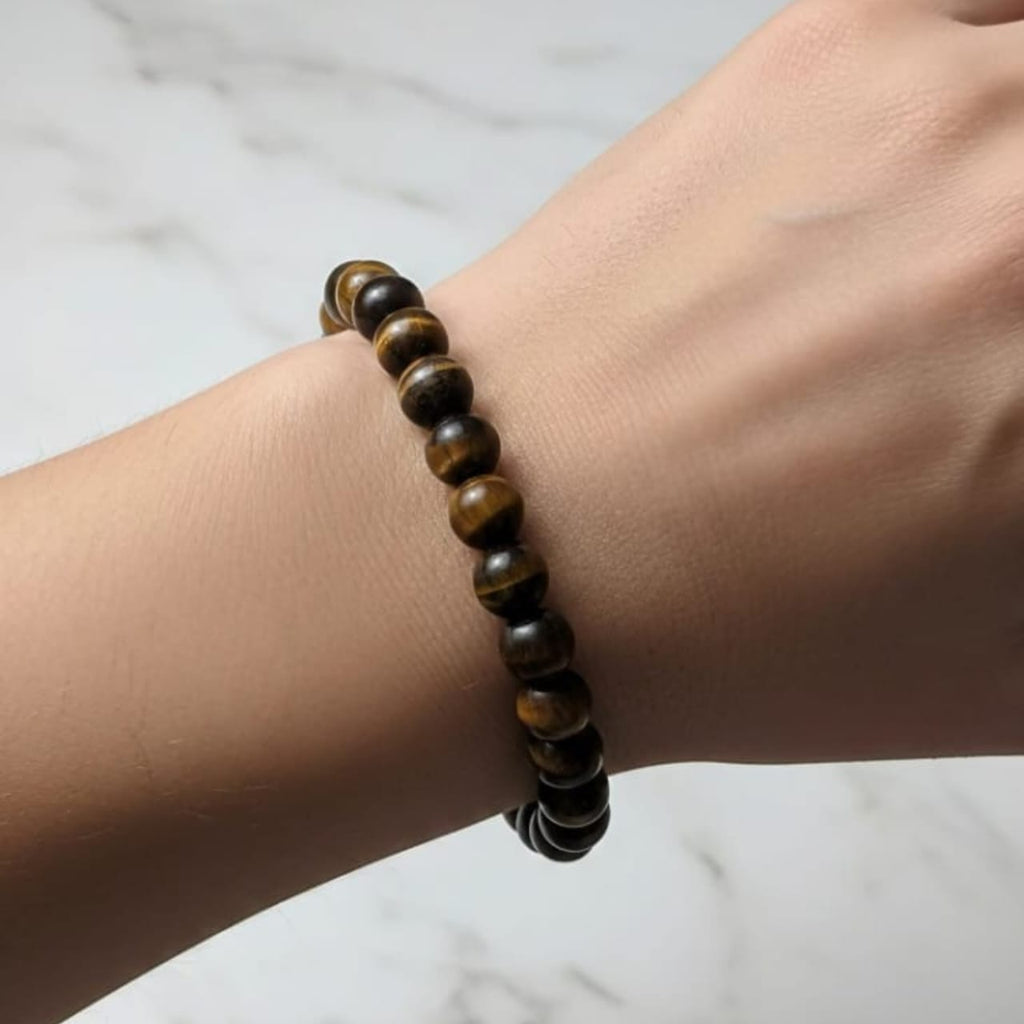 Tiger Eye Natural Stone Bracelet Certified Golden-Brown Healing Crystal Jewelry
