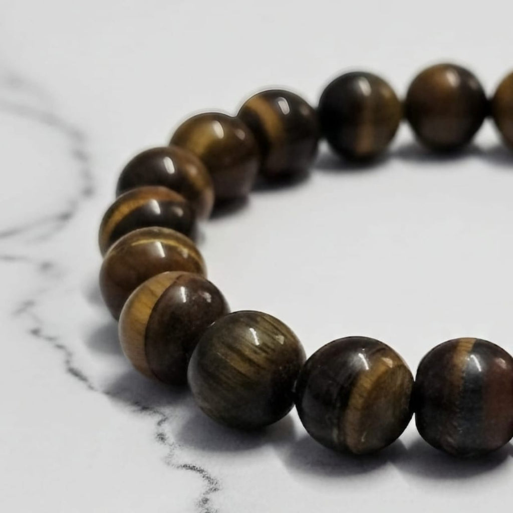 Tiger Eye Natural Stone Bracelet Certified Golden-Brown Healing Crystal Jewelry